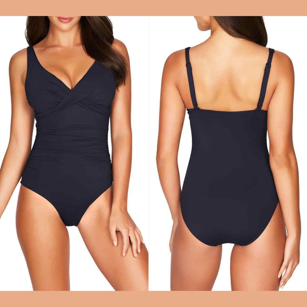 NWT $119 Sea Level [ 6 US ] Cross Front Multifit One-Piece‎ Swimsuit Blue#6926